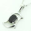 Sterling Silver Pendant/Charm with Sapphire, 18x9mm, Sold by PC