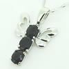 Sterling Silver Pendant/Charm with Sapphire, 22x14mm, Sold by PC