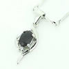 Sterling Silver Pendant/Charm with Sapphire, 21x8mm, Sold by PC