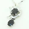 Sterling Silver Pendant/Charm with Sapphire, 18x9.7mm, Sold by PC