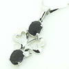 Sterling Silver Pendant/Charm with Sapphire, 22x11.7mm, Sold by PC