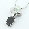 Sterling Silver Pendant/Charm with Sapphire, 16.6x9.3mm, Sold by PC