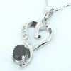 Sterling Silver Pendant/Charm with Sapphire, 24x11mm, Sold by PC