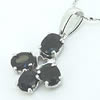 Sterling Silver Pendant/Charm with Sapphire, 22x12.6mm, Sold by PC