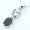 Sterling Silver Pendant/Charm with Sapphire, 22x6mm, Sold by PC