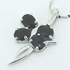 Sterling Silver Pendant/Charm with Sapphire, 24x13.5mm, Sold by PC