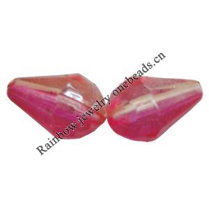 Dichroic Plastic Beads, Faceted Teardrop 12x8mm Hole:1mm, Sold by Bag