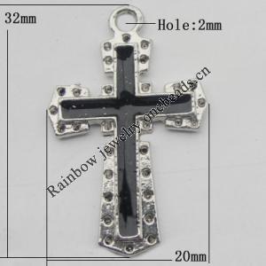 Pendant Zinc Alloy Enamel Jewelry Findings Lead-free, 32x20mm Hole:2mm, Sold by Bag