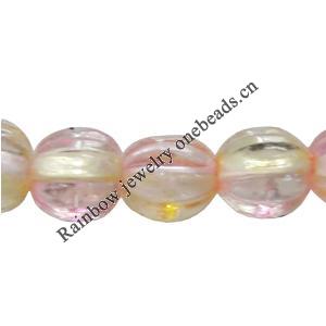 Dichroic Plastic Beads, Fluted Round 4mm Hole:0.5mm, Sold by Bag