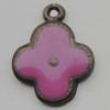 Pendant Zinc Alloy Enamel Jewelry Findings Lead-free, 21x16mm Hole:2mm, Sold by Bag