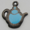 Pendant Zinc Alloy Enamel Jewelry Findings Lead-free, 21x19mm Hole:2mm, Sold by Bag