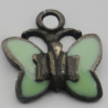 Pendant Zinc Alloy Enamel Jewelry Findings Lead-free, Butterfly 11x19mm Hole:3mm, Sold by Bag