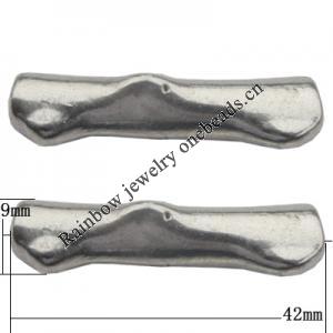 European style Beads Zinc Alloy Jewelry Findings Lead-free, 42x9mm, Hole:4mm, Sold by Bag