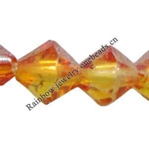 Dichroic Plastic Beads, Bicone 5mm Hole:1mm, Sold by Bag