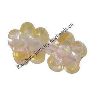 Dichroic Plastic Beads, Flower 6mm Hole:1mm, Sold by Bag