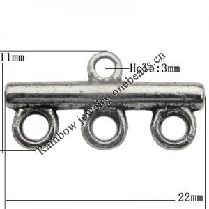 Connector Zinc Alloy Jewelry Findings Lead-free, 22x11mm Hole:3mm, Sold by Bag