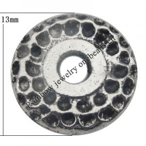 Bead Zinc Alloy Jewelry Findings Lead-free, 13mm Hole:2mm, Sold by Bag