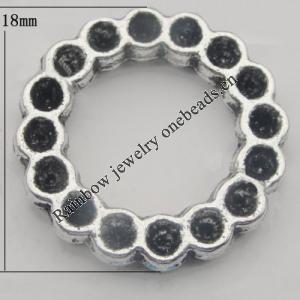 Donut Zinc Alloy Jewelry Findings Lead-free, 18x11mm, Sold by Bag