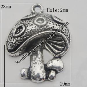 Pendant Zinc Alloy Jewelry Findings Lead-free, 23x19mm Hole:2mm, Sold by Bag