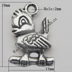 Pendant Zinc Alloy Jewelry Findings Lead-free, Animal 19x13mm Hole:2mm, Sold by Bag
