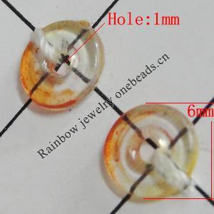 Dichroic Plastic Beads, Flat Round 6mm Hole:1mm, Sold by Bag