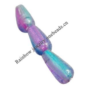 Dichroic Plastic Beads, Teardrop 8x4mm Hole:1mm, Sold by Bag