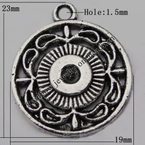 Pendant Zinc Alloy Jewelry Findings Lead-free, 23x19mm Hole:1.5mm, Sold by Bag