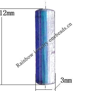 Dichroic Plastic Beads, Tube 12x3mm Hole:0.2mm, Sold by Bag