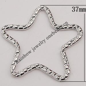 Iron Jumprings, Lead-Free Split, Star 37mm, Sold by Bag