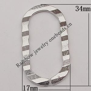 Iron Jumprings, Lead-Free Split, 17x34mm, Sold by Bag