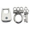 Connector Zinc Alloy Jewelry  Findings Lead-free, 18x13mm, 27x19mm, 27x10mm Hole:4mm, Sold by Bag