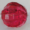 Transparent Acrylic Beads, Faceted Round 24mm Hole:2mm, Sold by Bag 