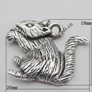 Pendant Zinc Alloy Jewelry Findings Lead-free, Animal 20x18mm Hole:2mm, Sold by Bag