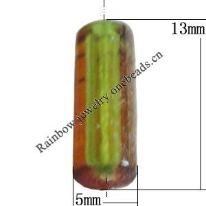 Dichroic Plastic Beads, Tube 13x5mm Hole:1.2mm, Sold by Bag