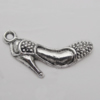 Pendant Zinc Alloy Jewelry Findings Lead-free, High-heeled shoes 23x15mm Hole:2mm, Sold by Bag