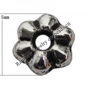 Bead Zinc Alloy Jewelry Findings Lead-free, Flower 5mm Hole:1mm, Sold by Bag