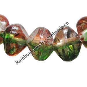 Dichroic Plastic Beads, Nugget 7x7mm Hole:1mm, Sold by Bag