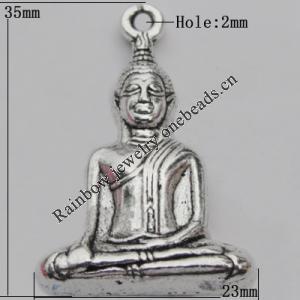 Pendant Zinc Alloy Jewelry Findings Lead-free, Joss 35x23mm Hole:2mm, Sold by Bag