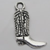 Pendant Zinc Alloy Jewelry Findings Lead-free, Boot 21x12mm Hole:2mm, Sold by Bag