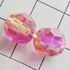 Dichroic Plastic Beads, Faceted Round 10mm Hole:1mm, Sold by Bag