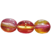 Dichroic Plastic Beads, Flat Oval 8x6mm Hole:0.3mm, Sold by Bag