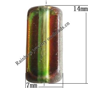 Dichroic Plastic Beads, Rectangle 14x7mm Hole:0.5mm, Sold by Bag