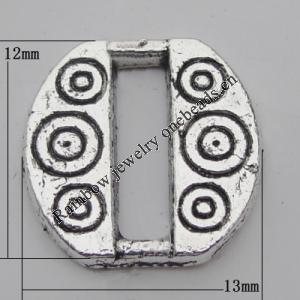 Bead Zinc Alloy Jewelry Findings Lead-free, 12x13mm Hole:3mm, Sold by Bag