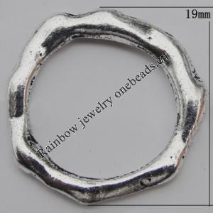 Donut Zinc Alloy Jewelry Findings Lead-free, 19x14mm, Sold by Bag