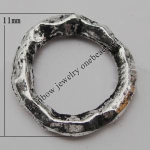 Donut Zinc Alloy Jewelry Findings Lead-free, 11x7mm, Sold by Bag