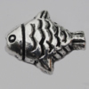 Bead Zinc Alloy Jewelry Findings Lead-free, Fish 15x12mm Hole:1mm, Sold by Bag