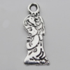 Pendant Zinc Alloy Jewelry Findings Lead-free, girl 18x6mm Hole:1mm, Sold by Bag