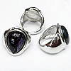 Lampwork Glass Rings, Metal Alloy & Dichroic Glass,Mixed color, 13x18mm, Hole:About 20mm, Sold by PC