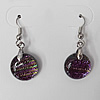 Dichroic Glass Earring, hook earwire, Mixed color, 14mm, Sold by Pair