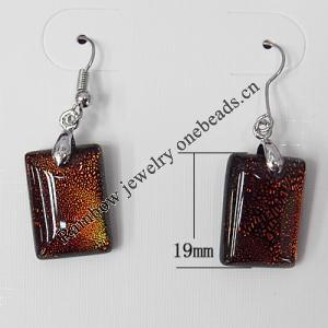 Dichroic Glass Earring, hook earwire, Mixed color, 19x13mm, Sold by Pair